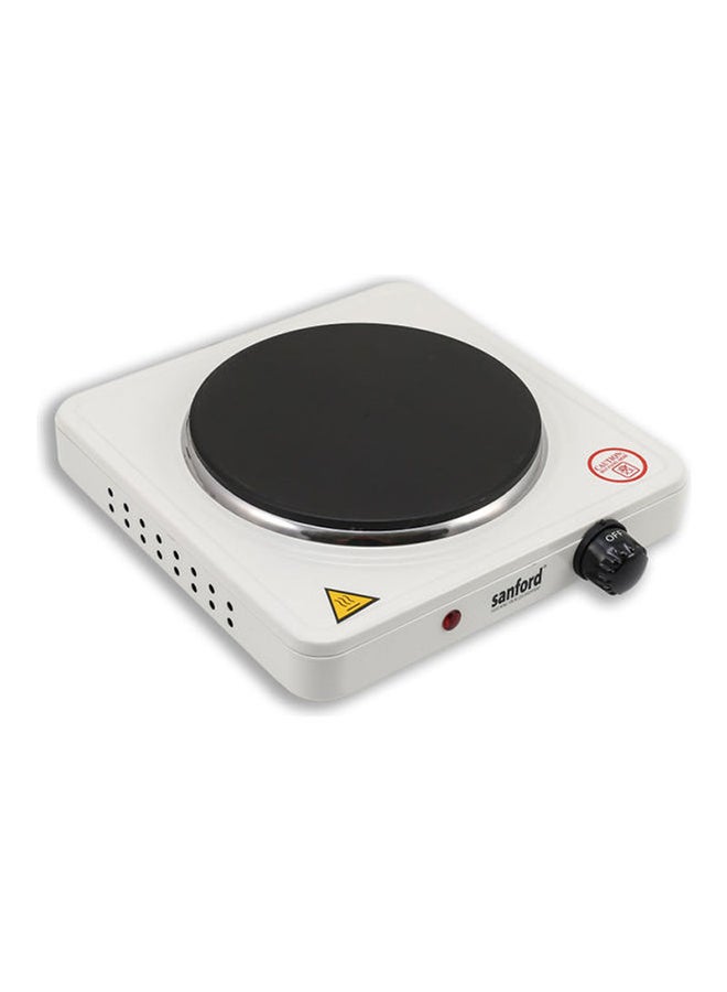 Sanford Electric Single Hot Plate 1500 W SF5011HPT BS - WhiteKitchen AppliancesSingle Iron Hot Plate (185mm). 1500 Watts. Rapid Heating Element. 5 Adjustable Temperature Control. ON/OFF Indicator Lights. Non-Slip Feet. Compact and Ideal for Cooking when L